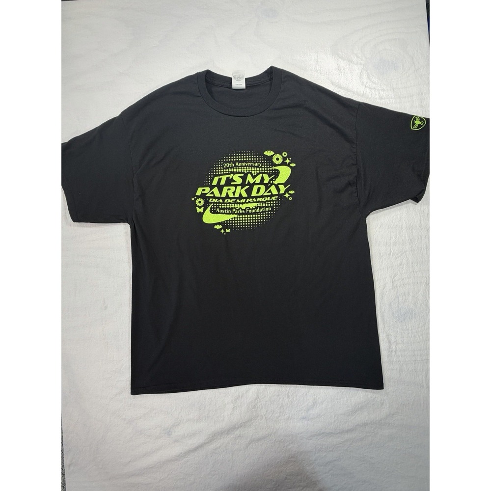 Hanes Austin Parks Foundation Its My Park Day 20th Anniversary Tee Black XL